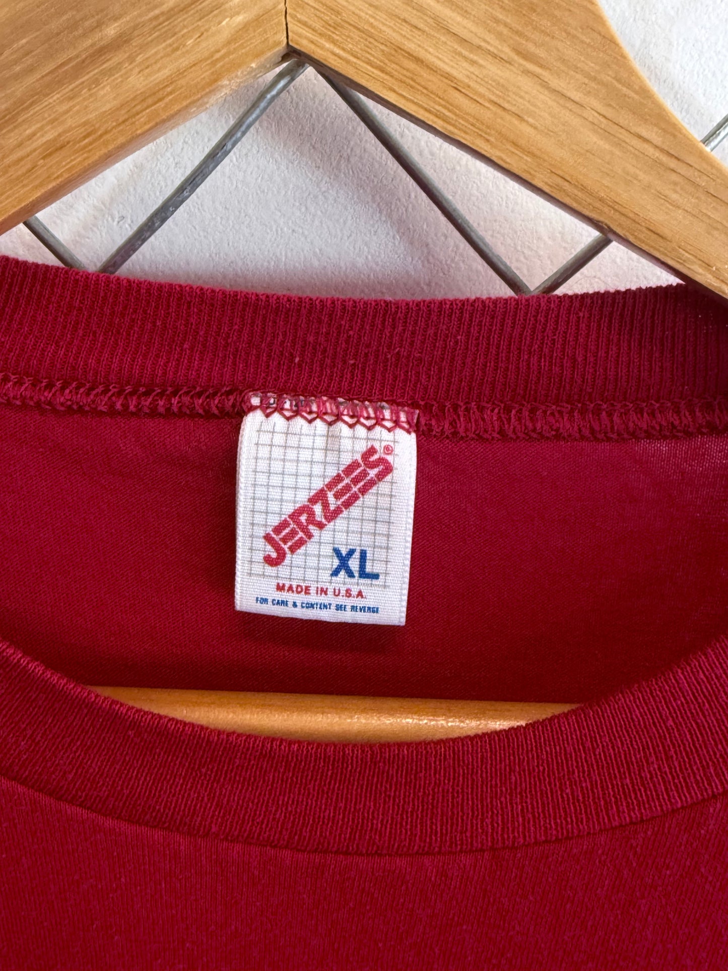 Vintage 90's Jerzees Red Blank Tee Size XL