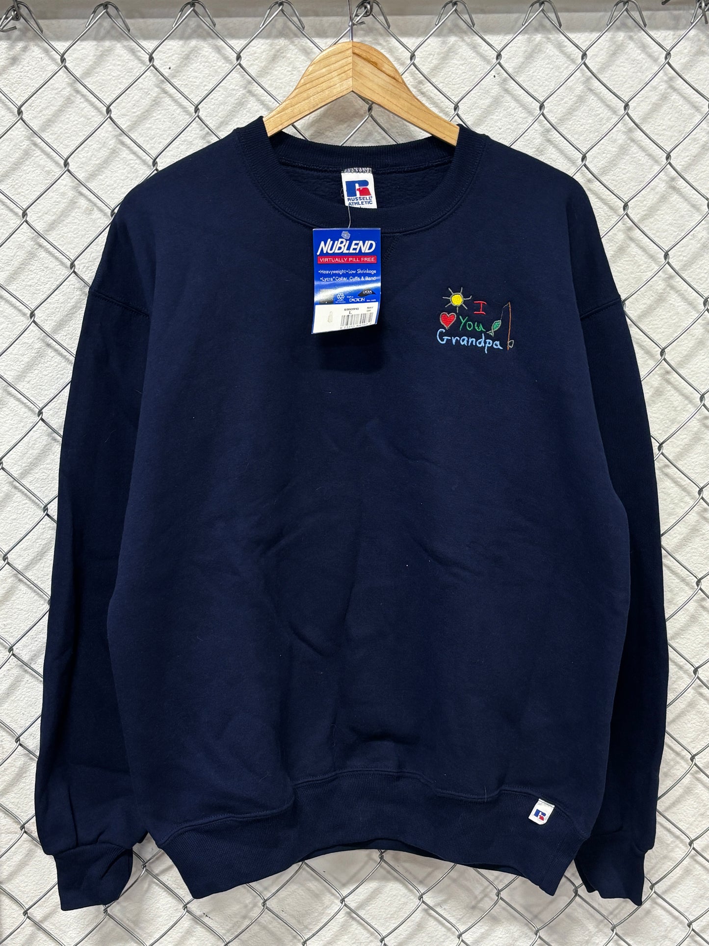 Vintage 90's Russell Athletic Love You Grandpa Sweater Size Large