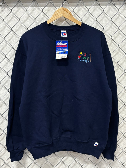 Vintage 90's Russell Athletic Love You Grandpa Sweater Size Large