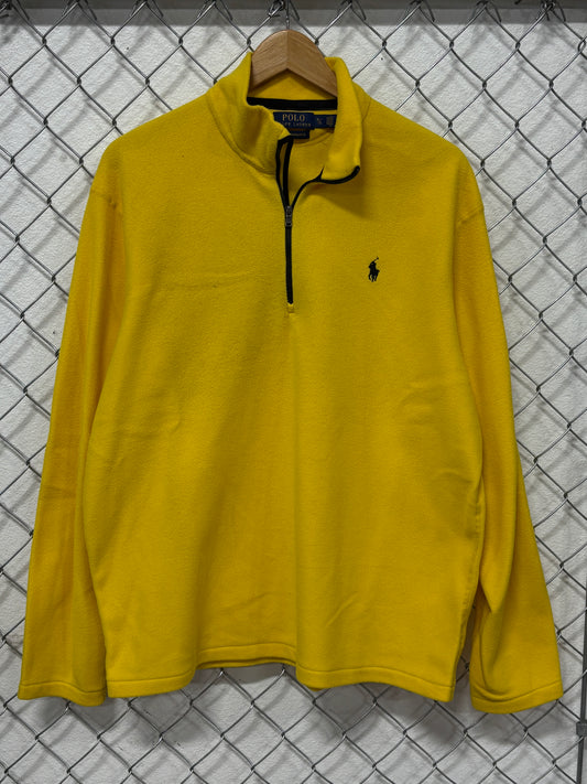 Polo Ralph Lauren Yellow Quarter Zip Fleece Sweater Size XL