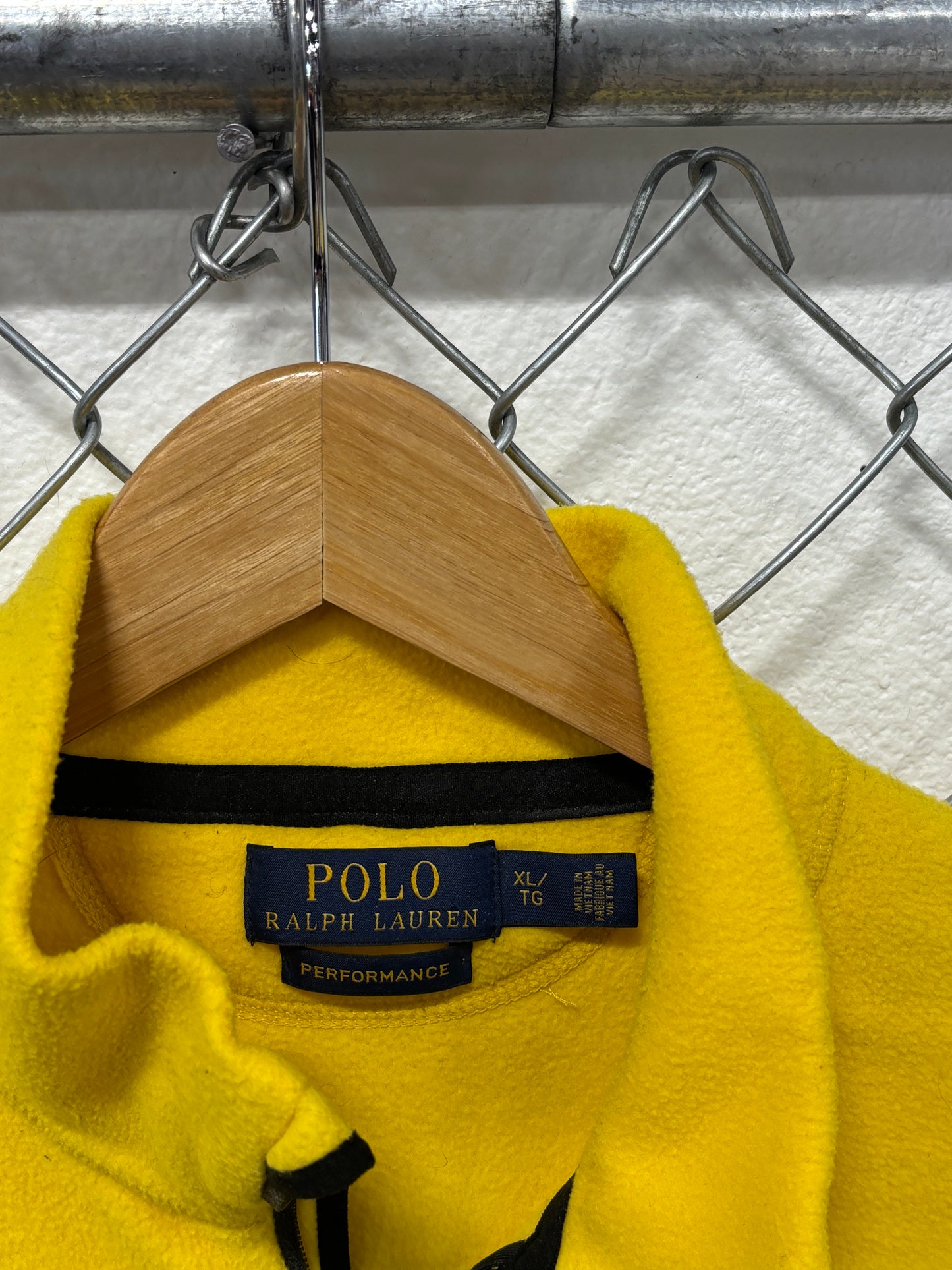 Polo Ralph Lauren Yellow Quarter Zip Fleece Sweater Size XL