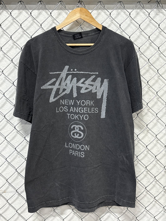 Vintage Y2K Stussy World Tour Graphic Tee Size XL