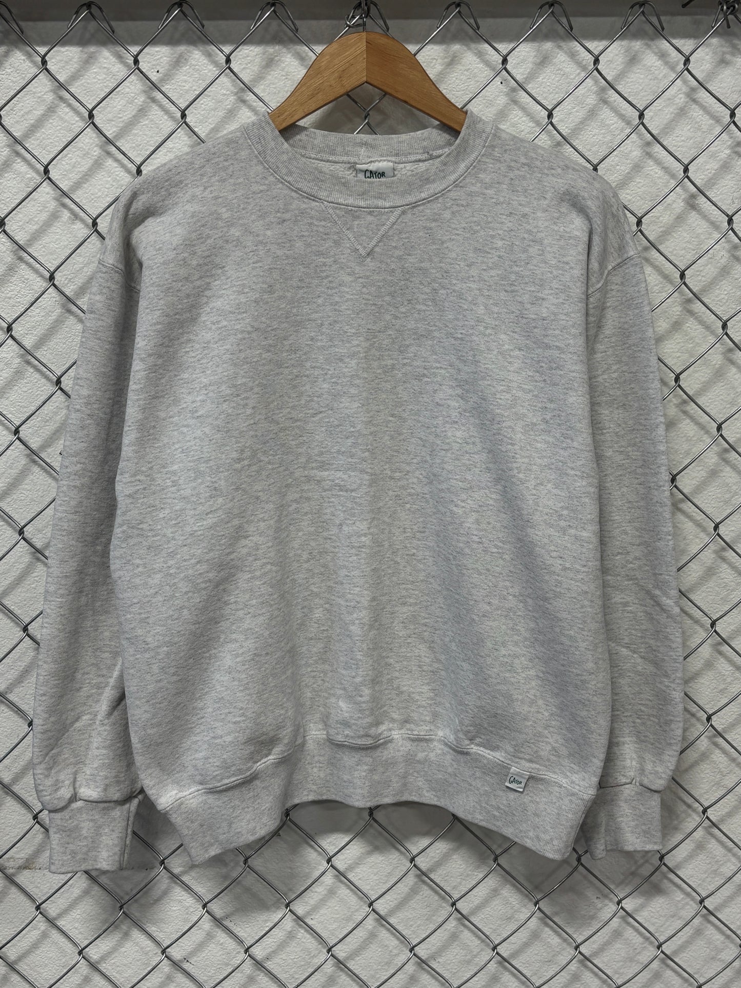 Vintage 90's Grey Blank Crewneck Sweater Size Large