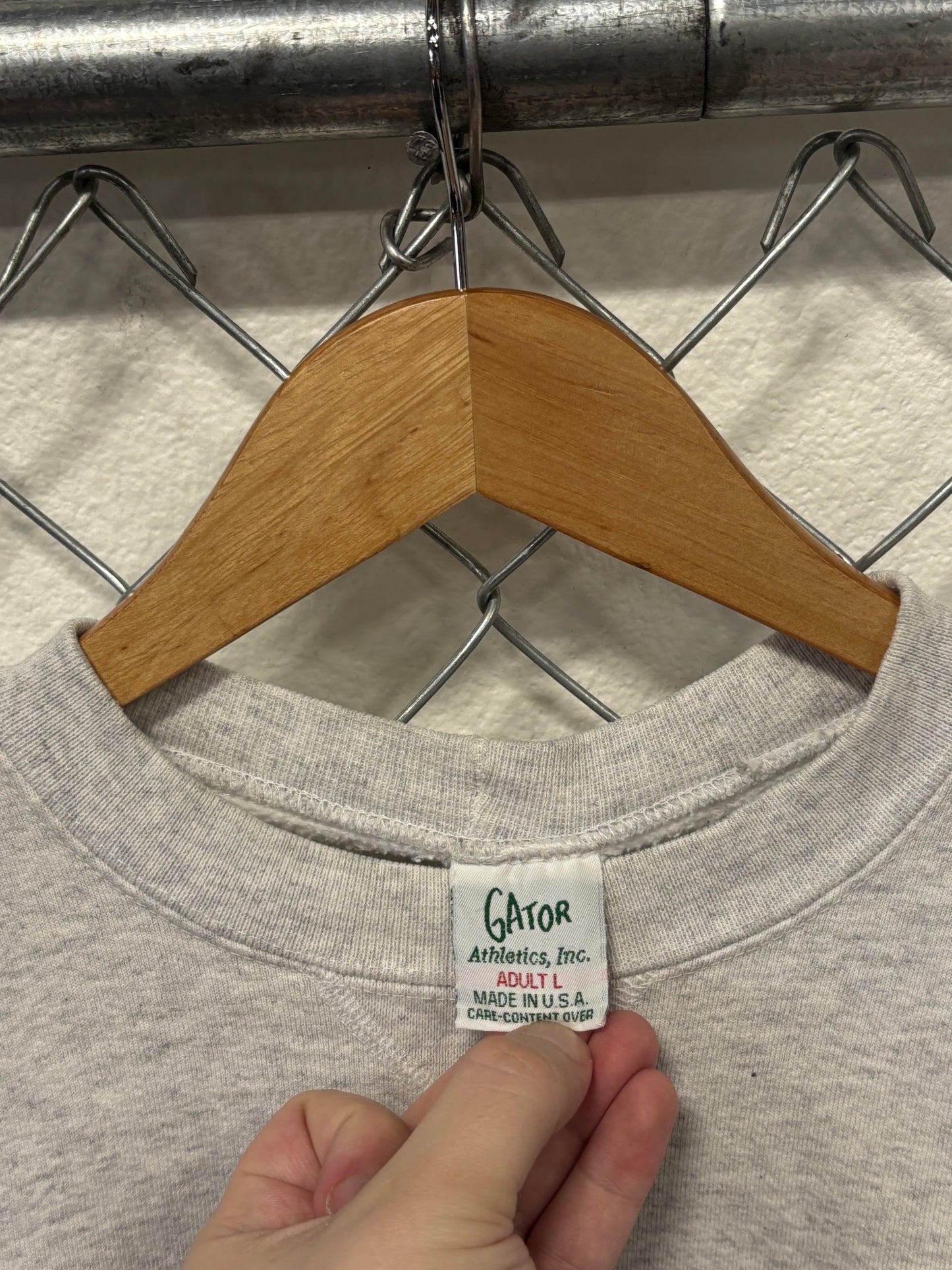 Vintage 90's Grey Blank Crewneck Sweater Size Large