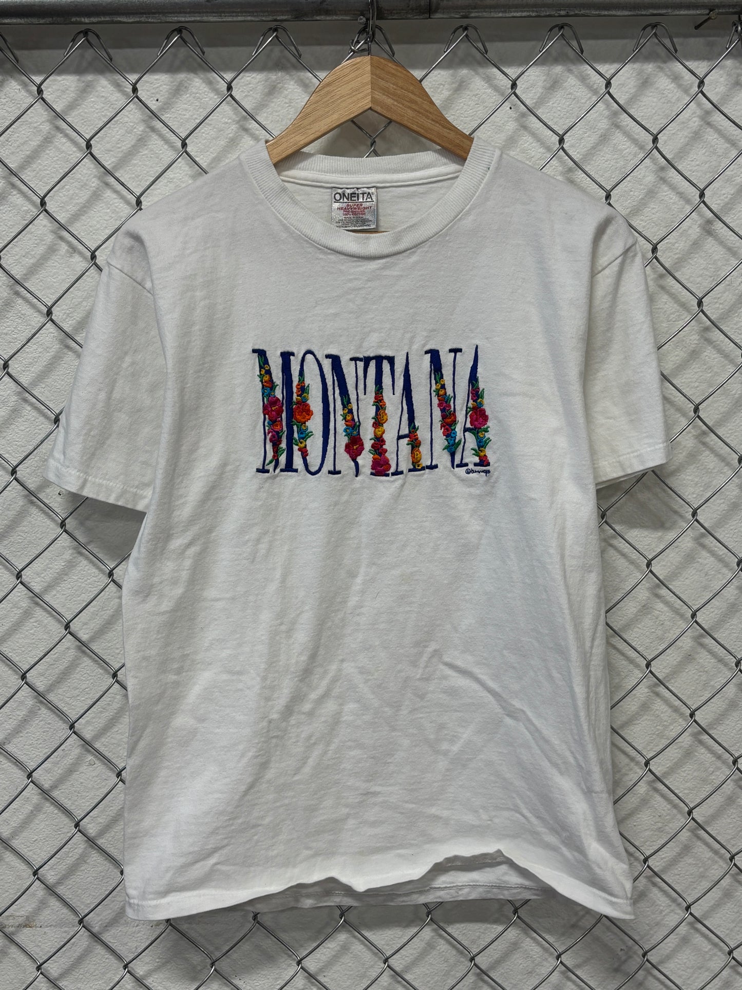 Vintage 90's Montana Spell Out Nature Tee Size Medium
