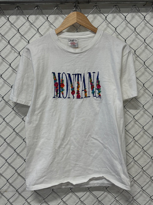Vintage 90's Montana Spell Out Nature Tee Size Medium
