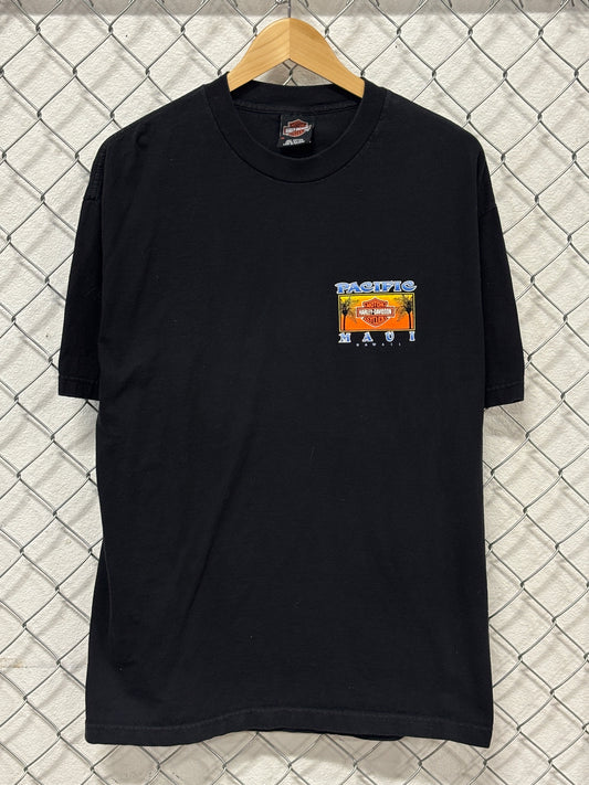 Vintage 90's Harley Davidson Maui Hawaii Biker Graphic Tee Size XL