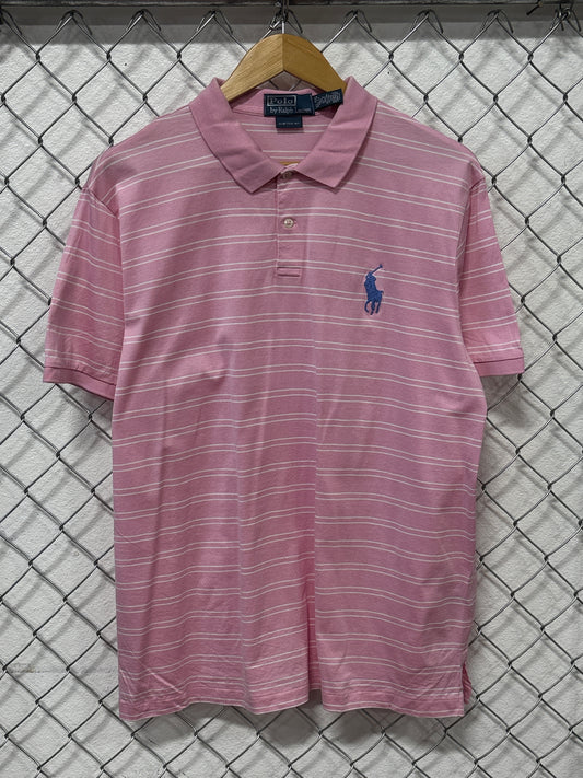 Polo Ralph Lauren Pink Striped Polo Shirt Size XL