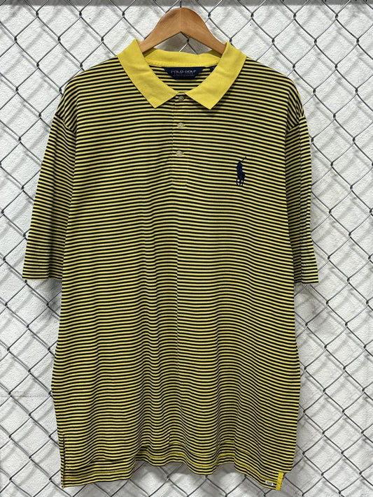 Polo Ralph Lauren Yellow Striped Polo Golf Shirt Size XL