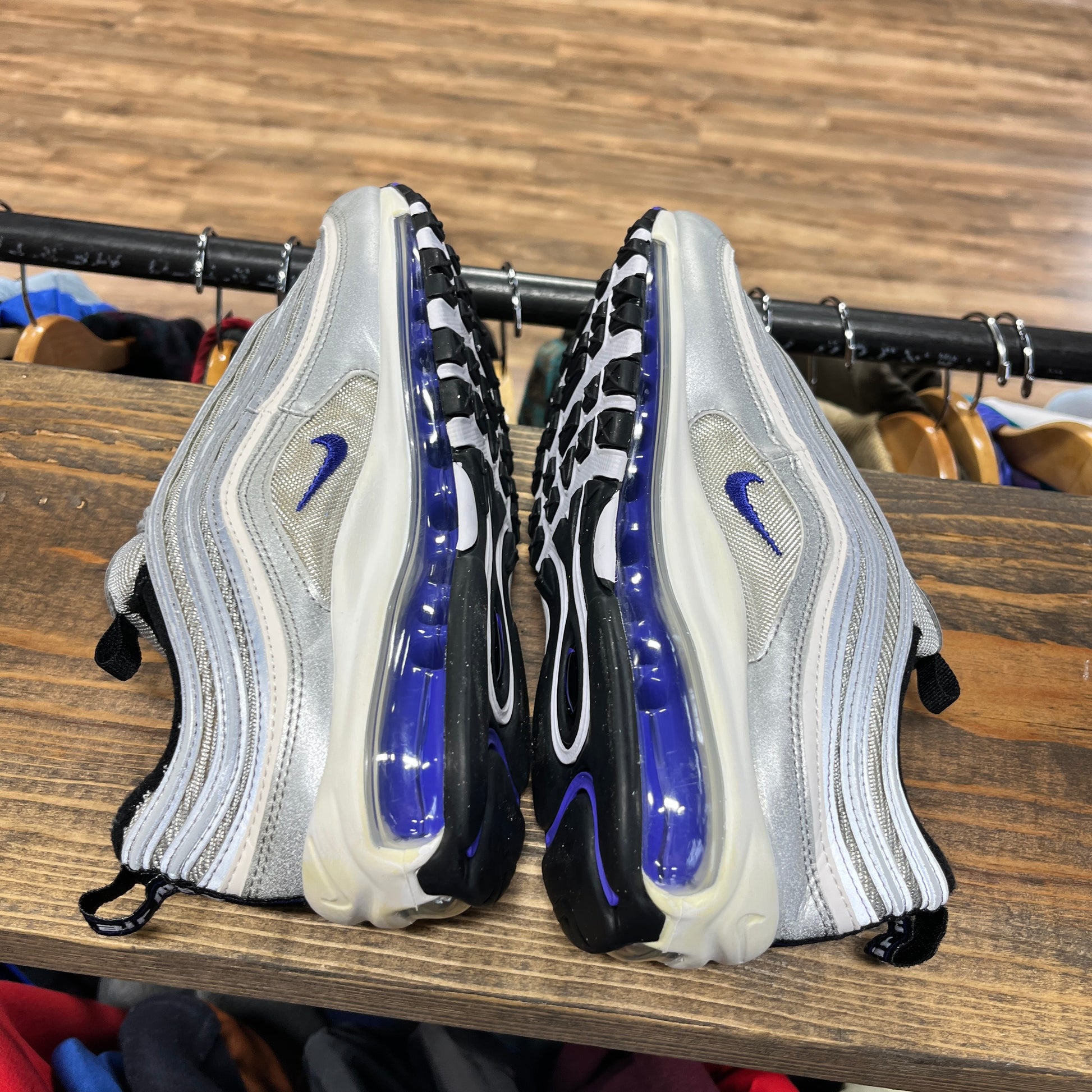 97 Metallic Silver Bullet Silver And Blue Air Max 97 Nike Air Max