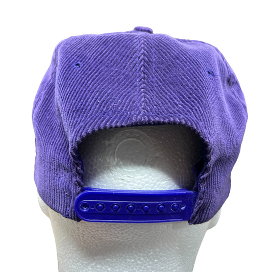 Vintage 90's Starline Viking Corduroy Spell Out Purple NFL Snapback Hat