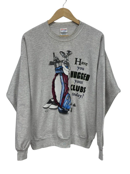 Vintage 90's Have You Hugged Your Clubs Today Golf Sweater Size XL