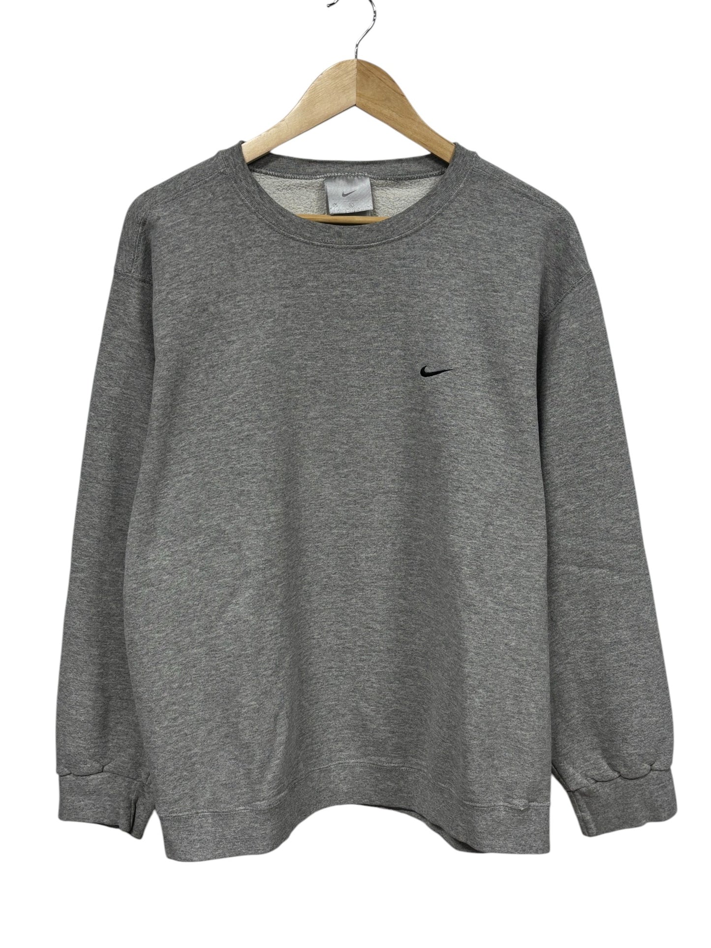 Vintage Y2K Nike Small Swoosh Grey Crewneck Sweater Size Large