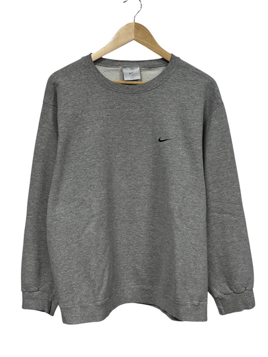 Vintage Y2K Nike Small Swoosh Grey Crewneck Sweater Size Large