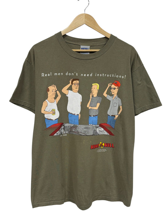 Vintage 1998 King of the Hill Men Don't Need Instructions Cartoon Tee Size Large