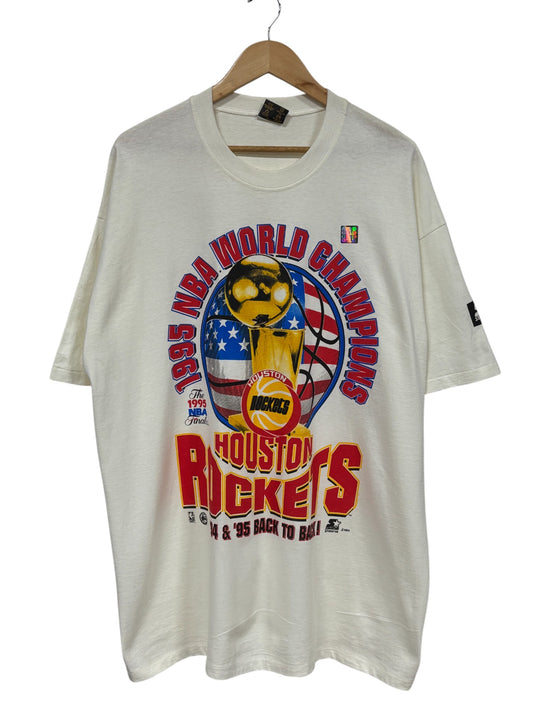 Vintage 1995 Starter Houston Rockets Back to Back NBA Champions Tee Size XL