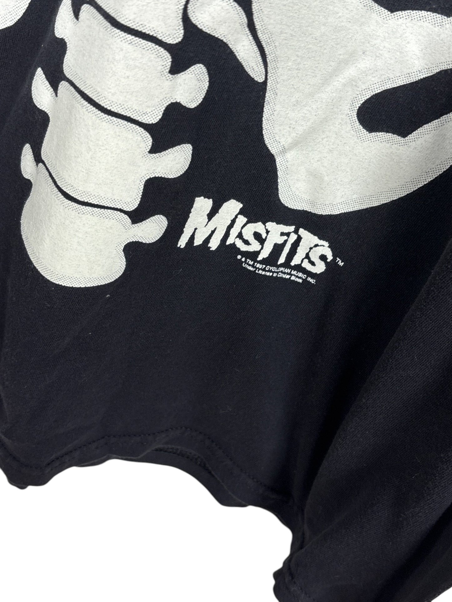 Vintage 1997 Misfits Skeleton Bones Punk Rock Long Sleeve Shirt Size Large