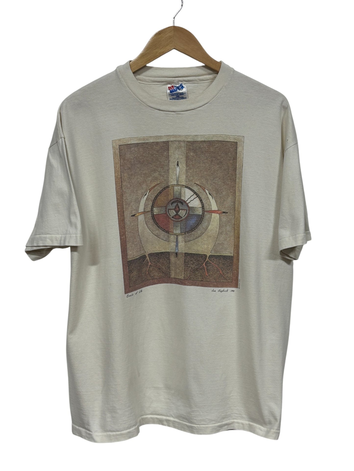Vintage 1991 Joe Goshick Circle of Life Art Graphic Tee Size Large