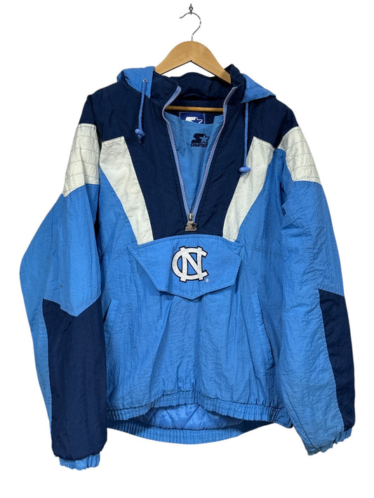 Vintage 90's Starter UNC Tar Heels Big Puffer Jacket Hooded Size XL