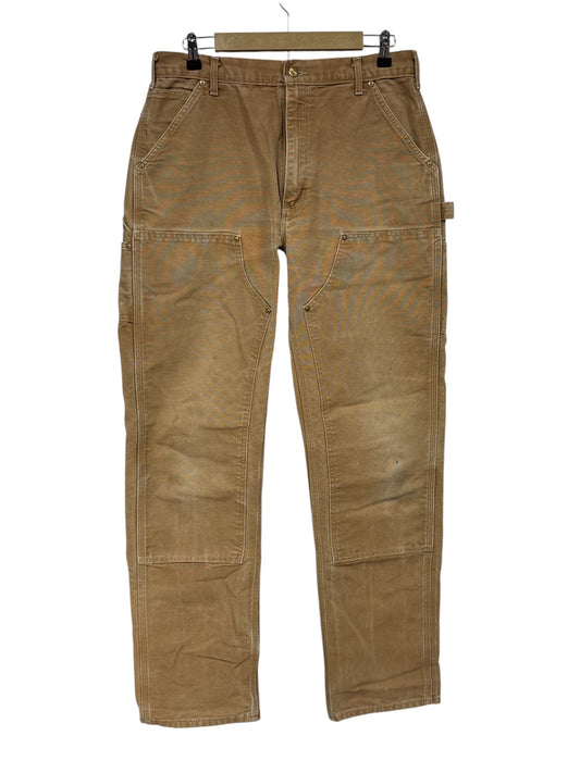 Vintage Carhartt Brown Double Knee Carpenter Pants Size 33x34