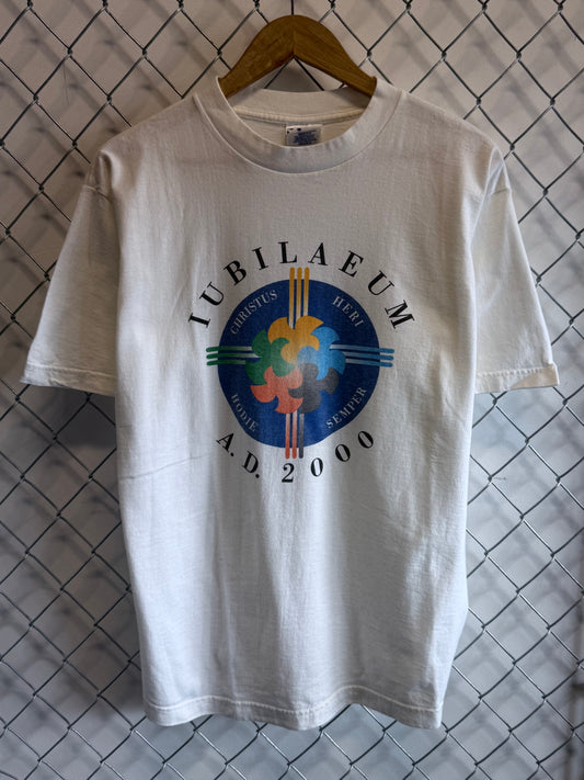 Vintage Y2K Iubilaeum 2000 Jubilee Year Graphic Tee Size Large