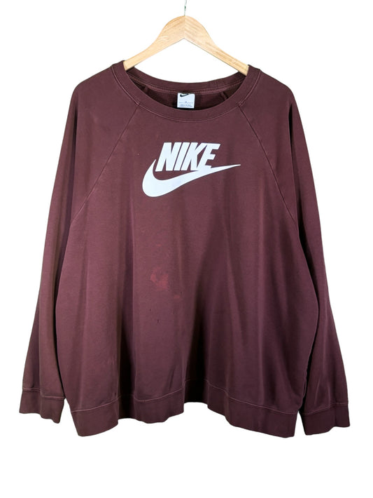 Nike Classic Futura Logo Maroon Crewneck Sweater Size XXL