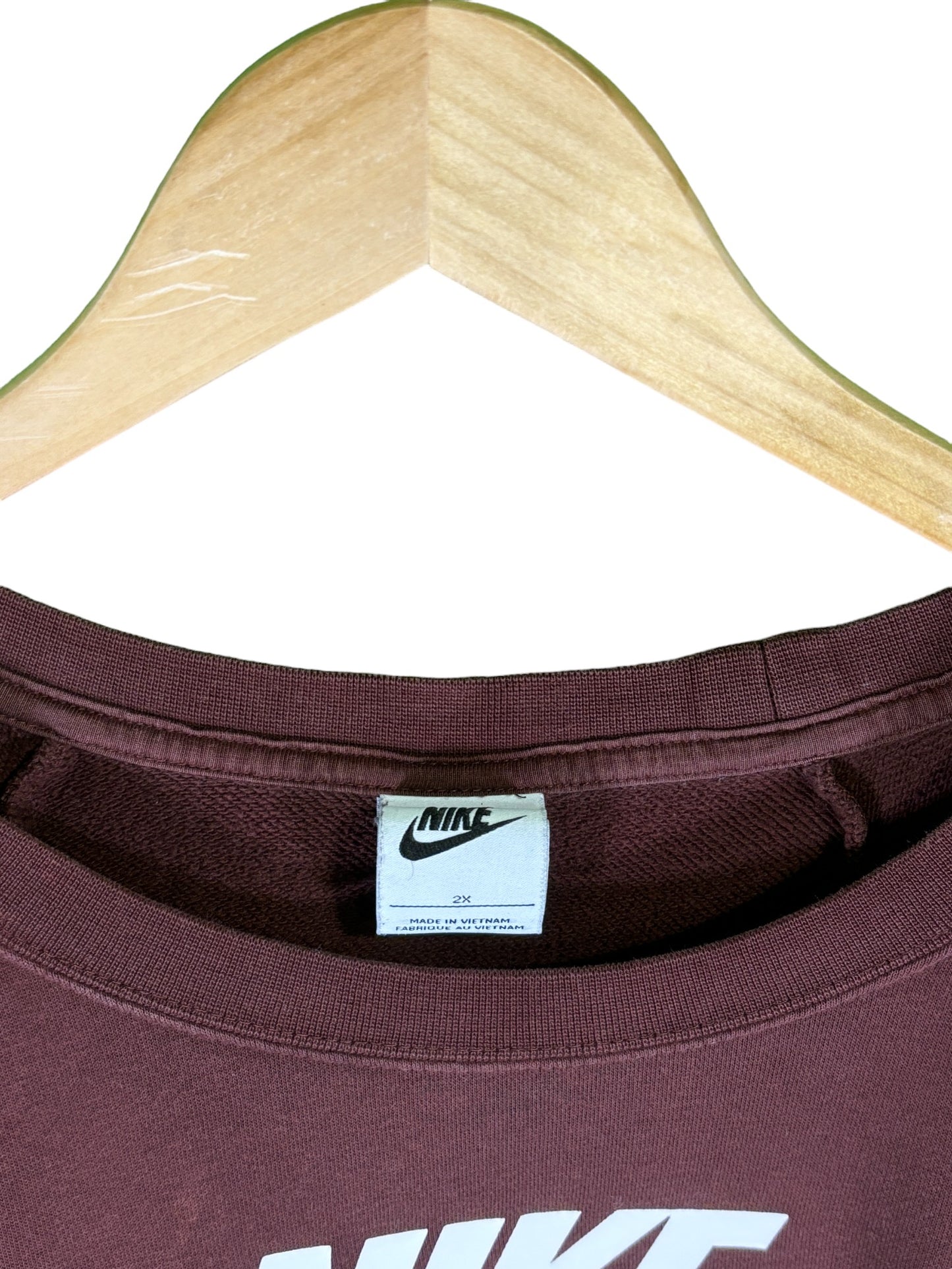 Nike Classic Futura Logo Maroon Crewneck Sweater Size XXL