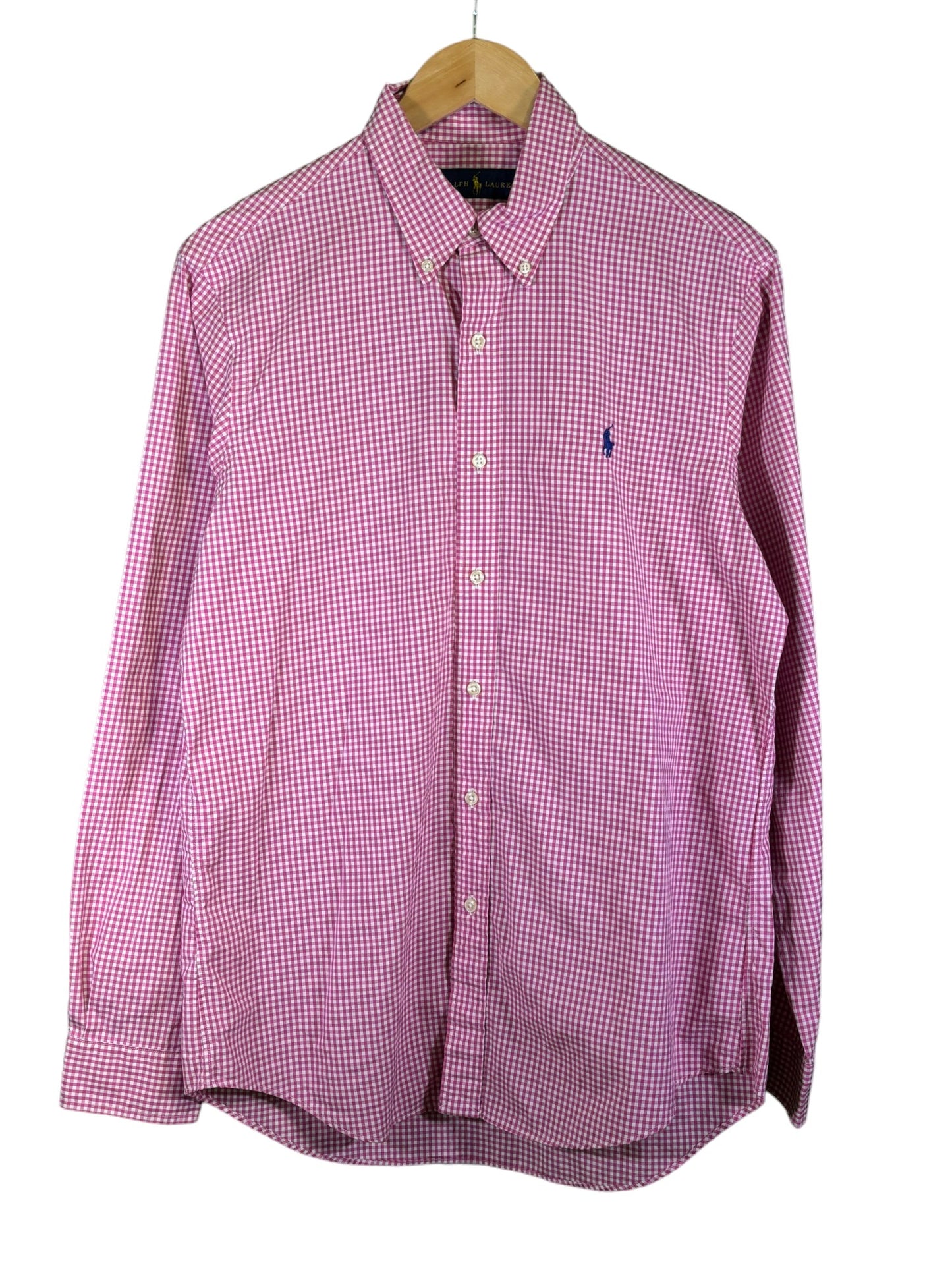 Polo Ralph Lauren Pink Checkered Button Up Long Sleeve Size Medium