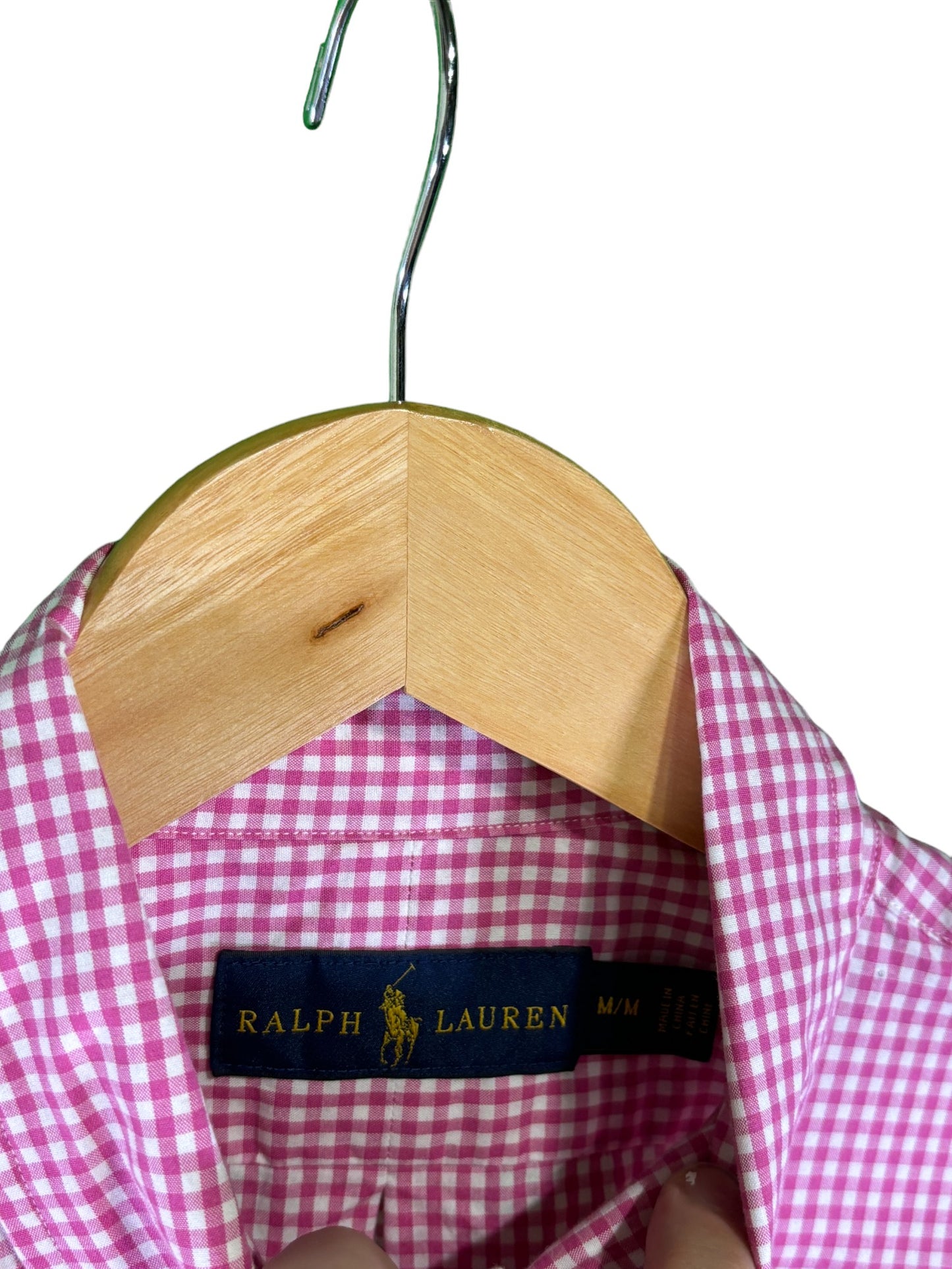 Polo Ralph Lauren Pink Checkered Button Up Long Sleeve Size Medium