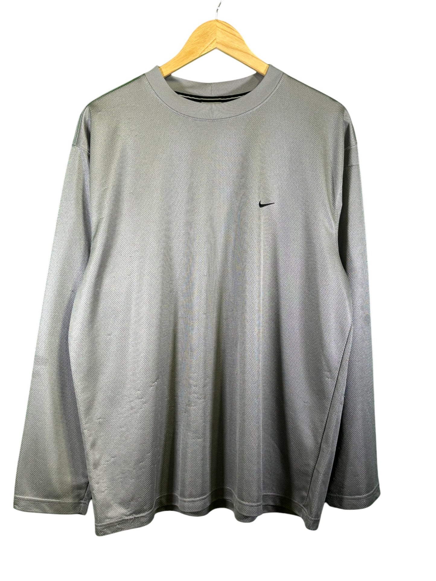 Vintage 00's Nike Silver Mesh Athletic Long Sleeve Shirt Size XL