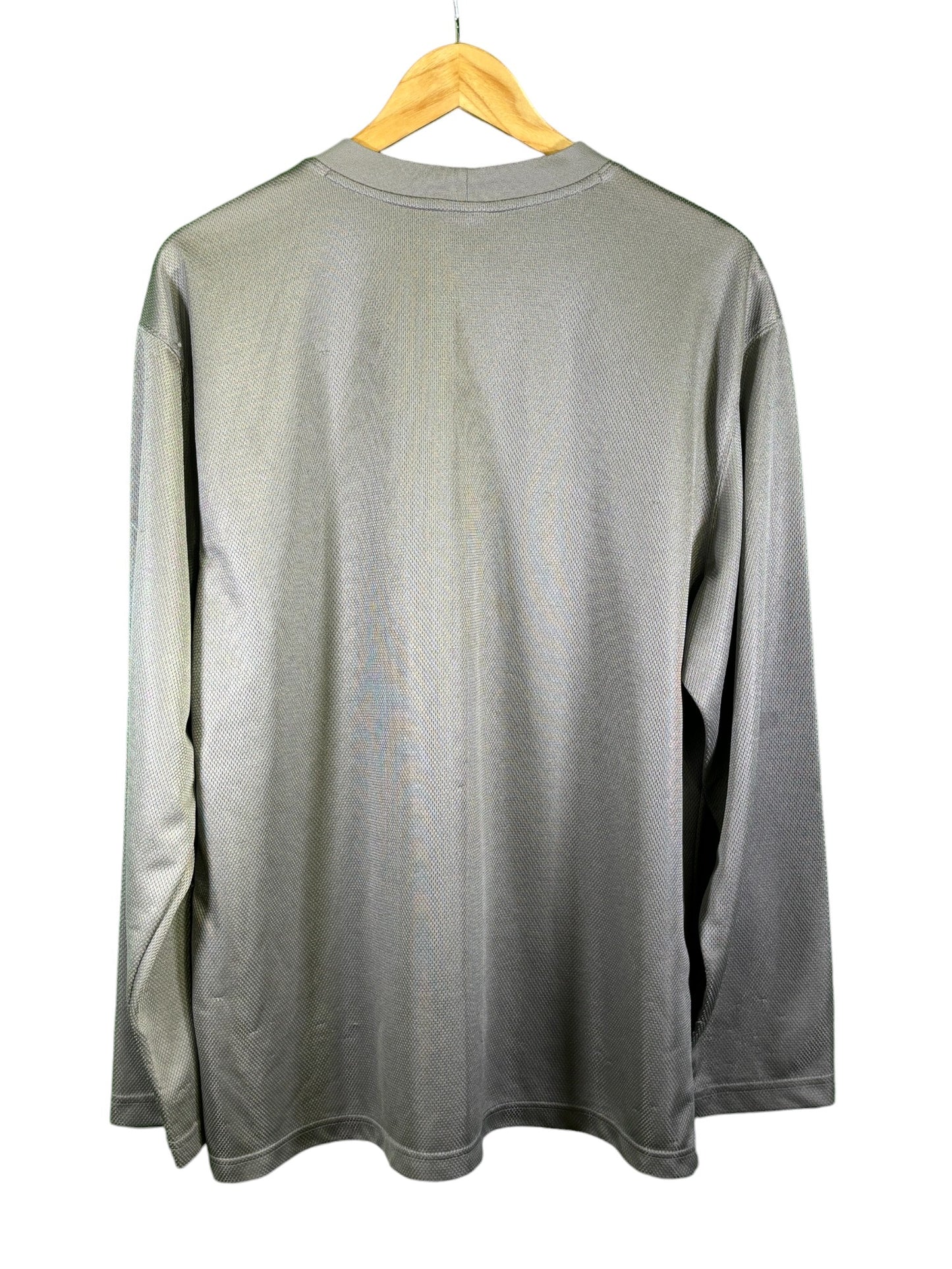 Vintage 00's Nike Silver Mesh Athletic Long Sleeve Shirt Size XL