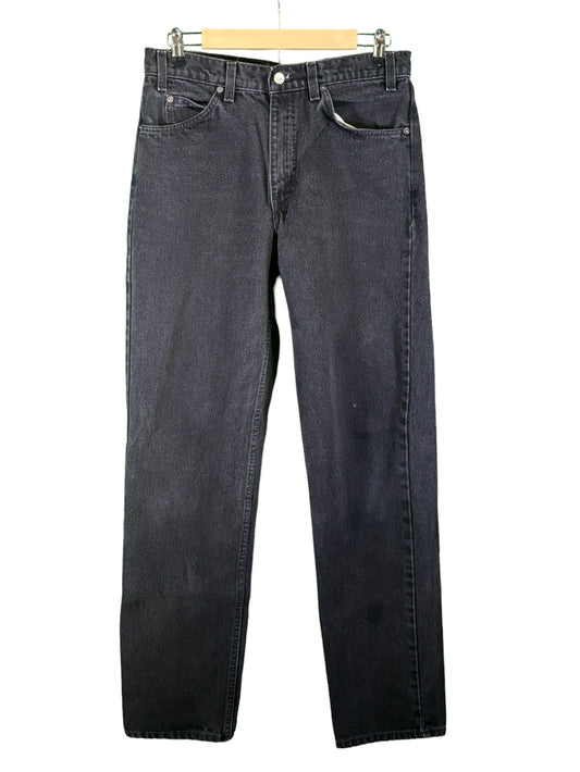 Vintage 90's Levi's 550 Orange Tab Black Denim Jeans Size 32x34