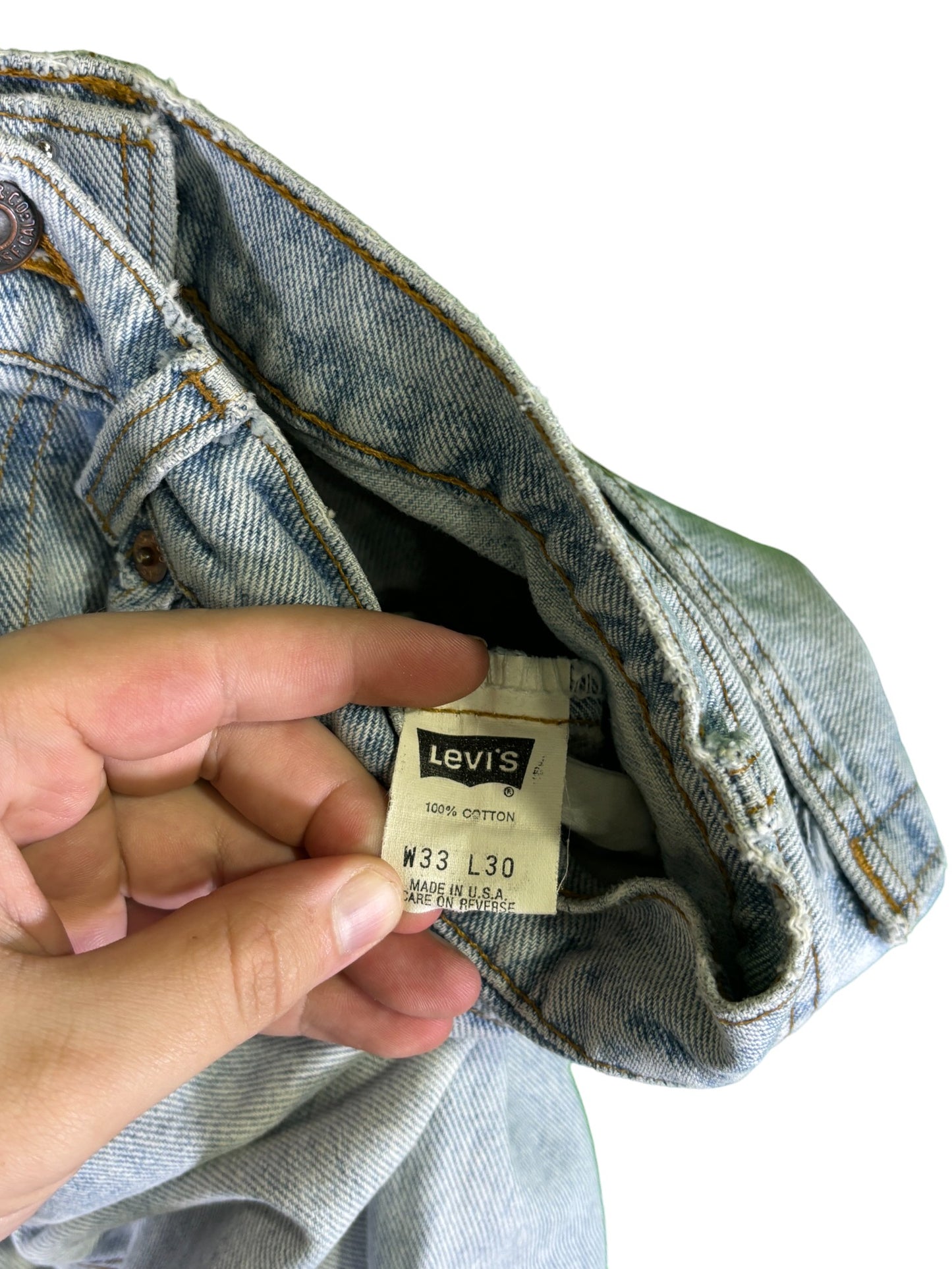 Vintage 90's Levi's 505 Light Wash Made in USA Denim Jeans Size 32x29