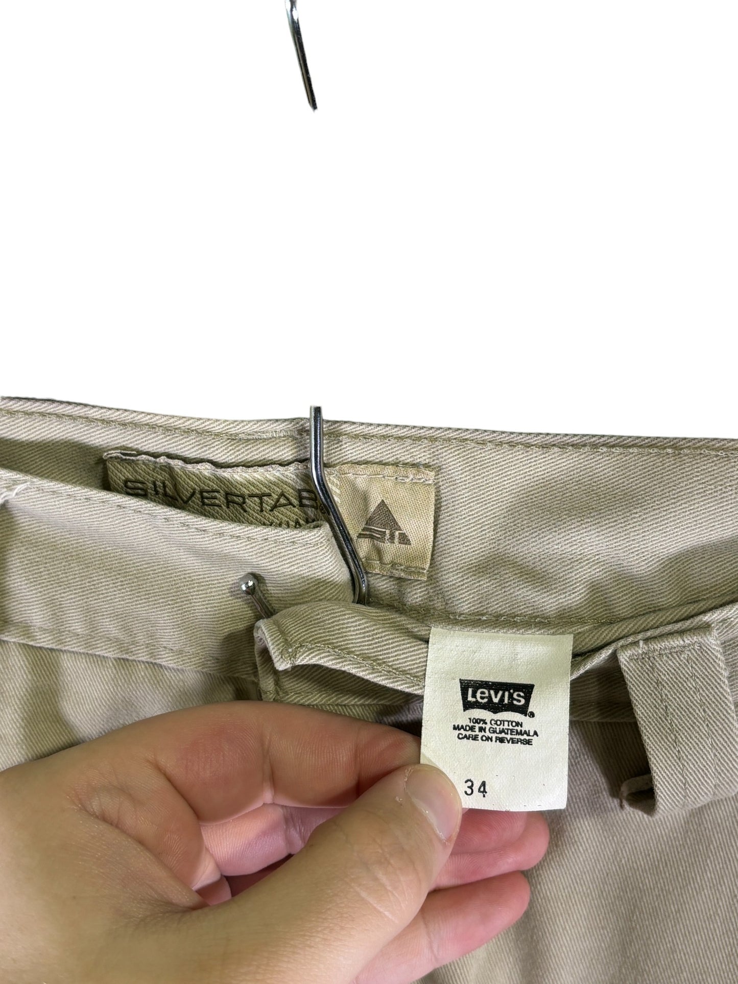 Vintage Levi's Silver Tab Khaki Cargo Shorts Size 34