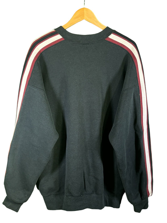 Vintage 90's Russell Athletic Made in USA Black Striped Crewneck Size XL