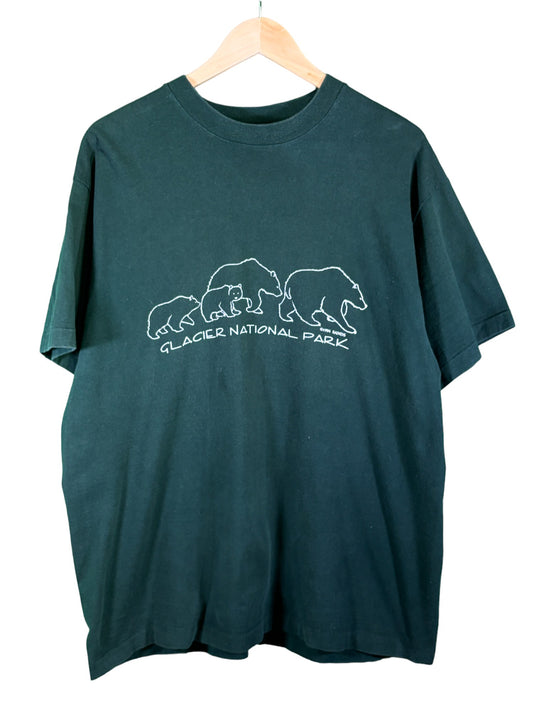 Vintage 90's Glacier National Park Grizzly Bears Nature Graphic Tee Size XL