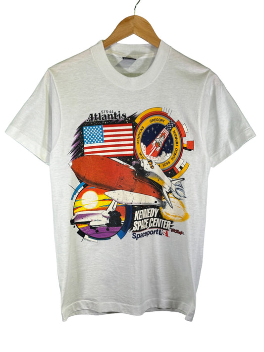Vintage 80's Kennedy Space Center Atlantis Shuttle Graphic Tee Size Small