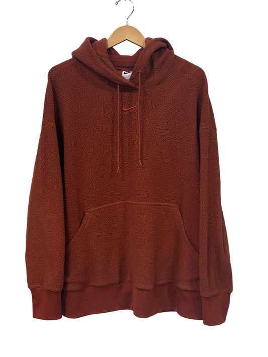 Nike Center Swoosh Burnt Orange Pile Hoodie Size XXL
