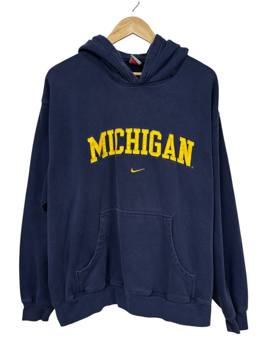 Vintage Y2K Nike Michigan Center Swoosh Collegiate Hoodie Size XL