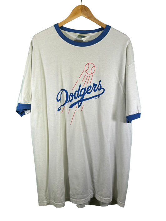 Vintage 00's Majestic LA Dodgers Ringer Graphic Tee Size XL