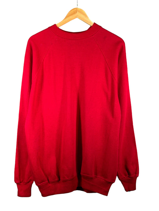 Vintage 90's Hanes Activewear Red Blank Crewneck Sweater Size XL