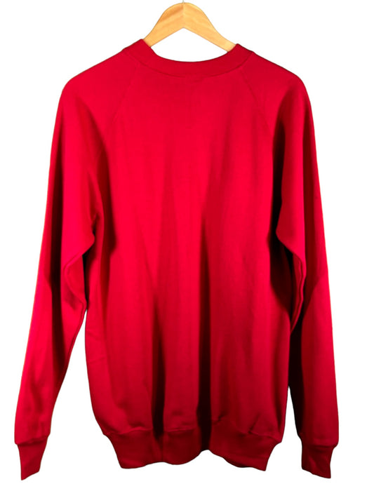 Vintage 90's Hanes Activewear Red Blank Crewneck Sweater Size XL