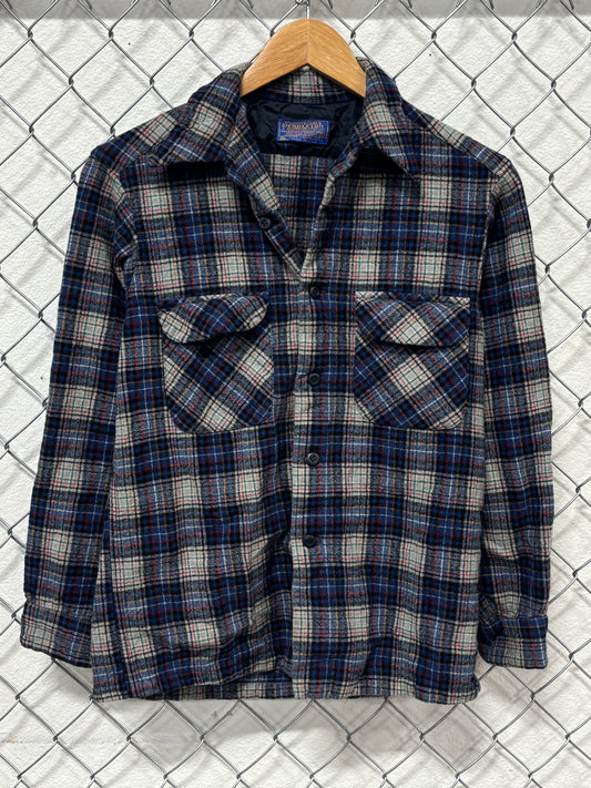 Vintage Pendleton Blue Wool Board Shirt Size Medium