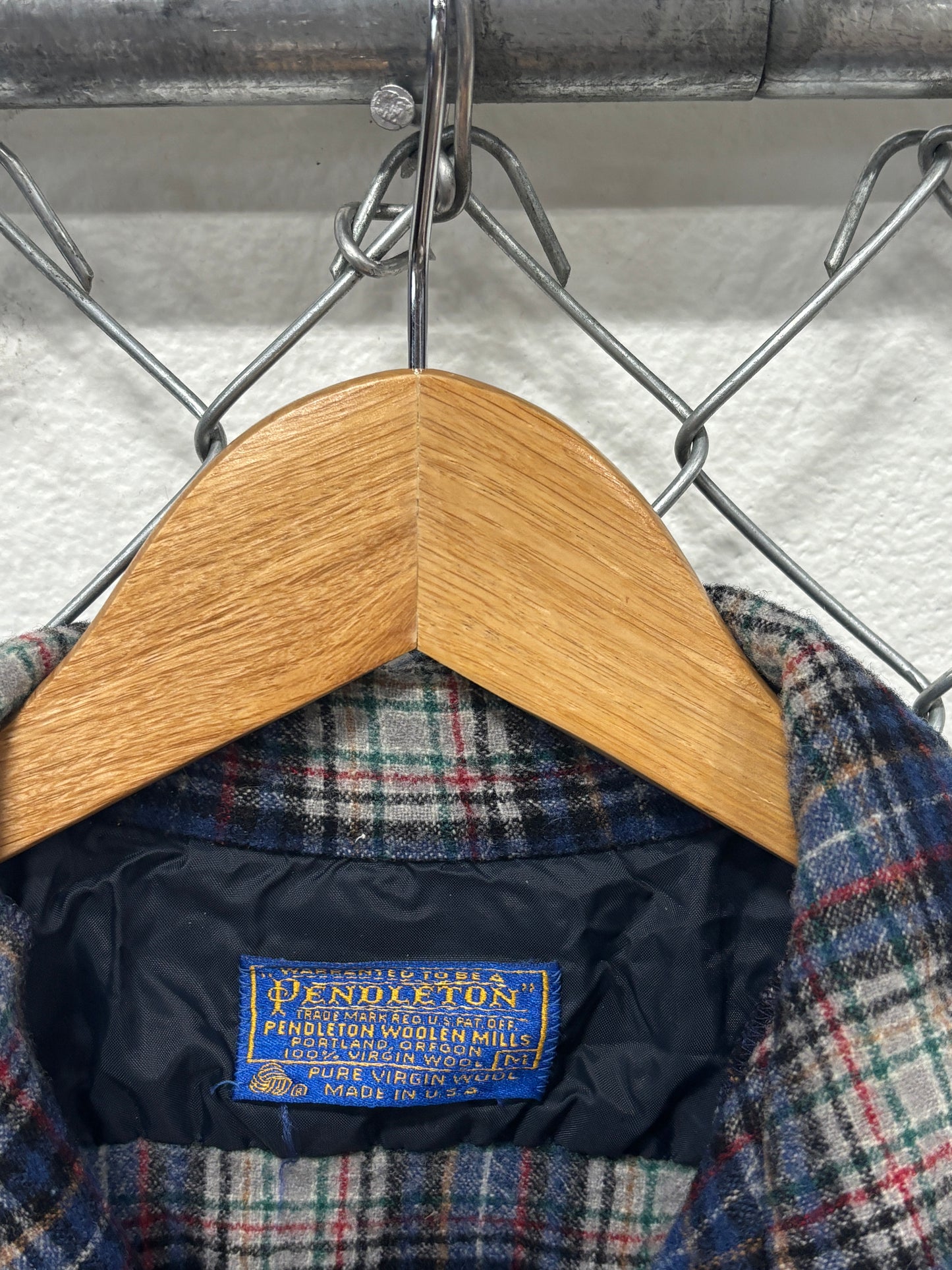Vintage Pendleton Blue Wool Board Shirt Size Medium