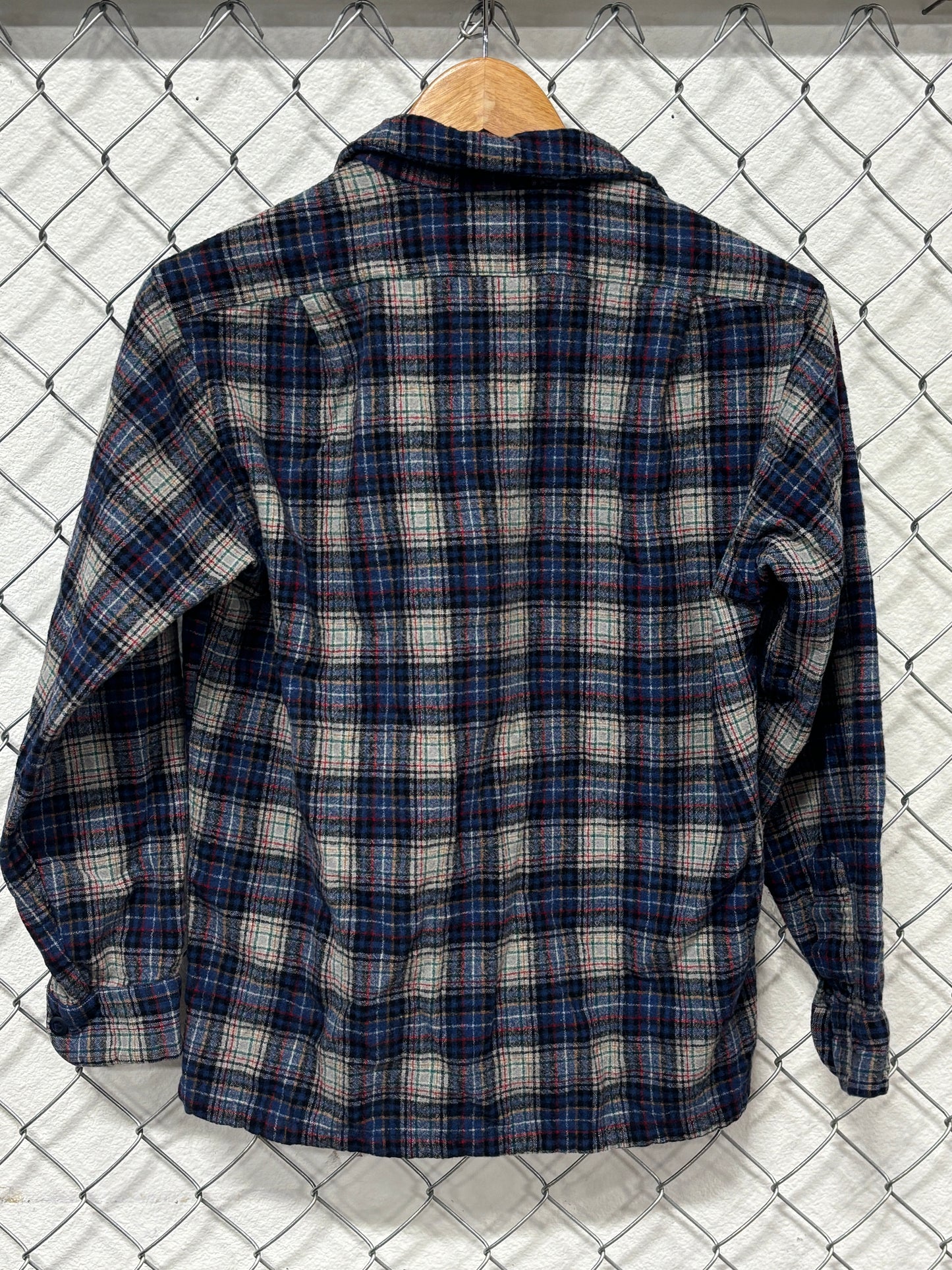 Vintage Pendleton Blue Wool Board Shirt Size Medium