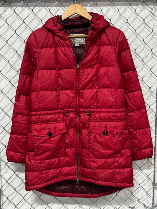 Vintage Eddie Bauer Women's Goose Down Red Parka Jacket Size Medium