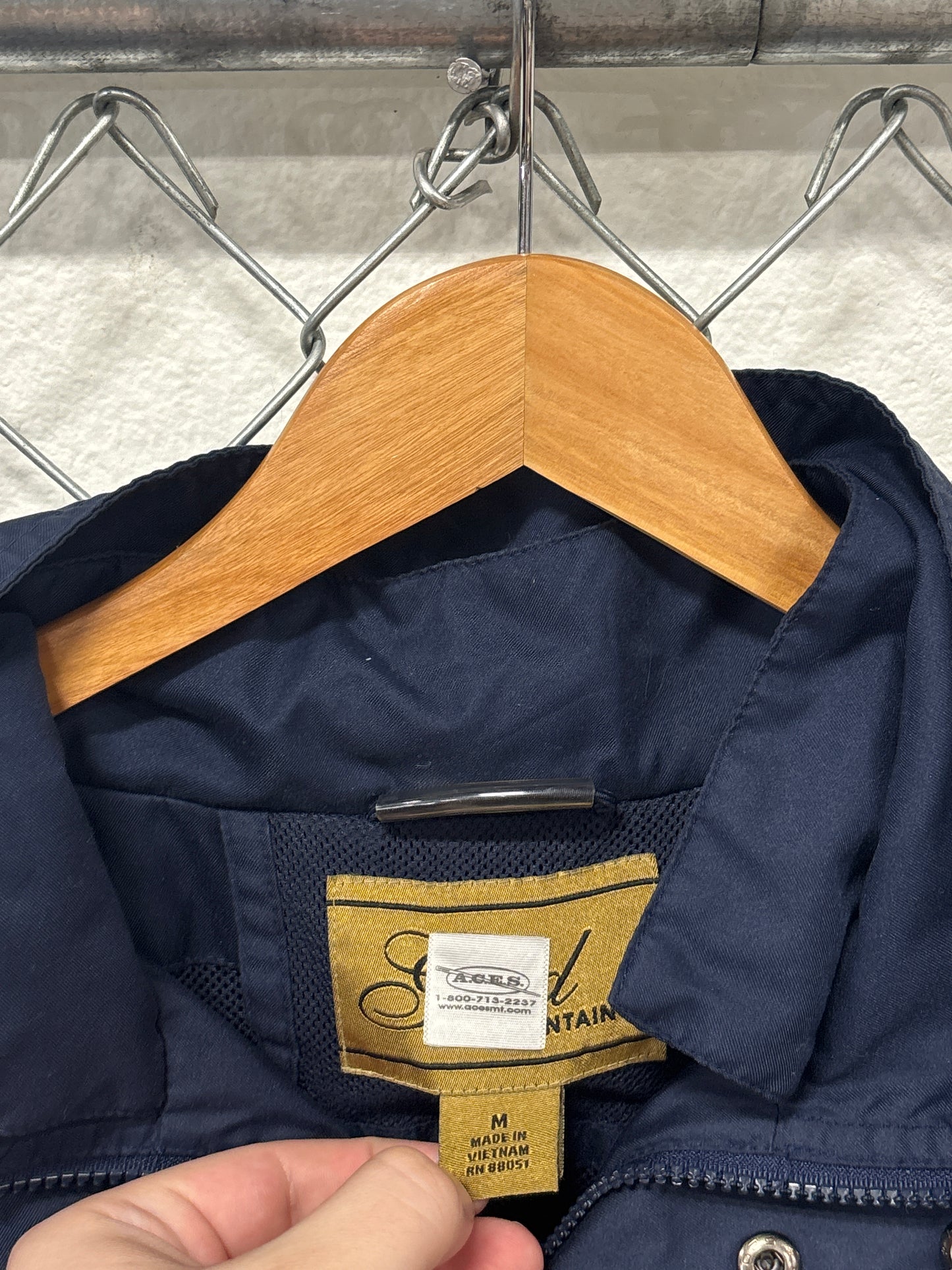 Vintage Chevrolet Logo Blue Windbreaker Jacket Size Medium