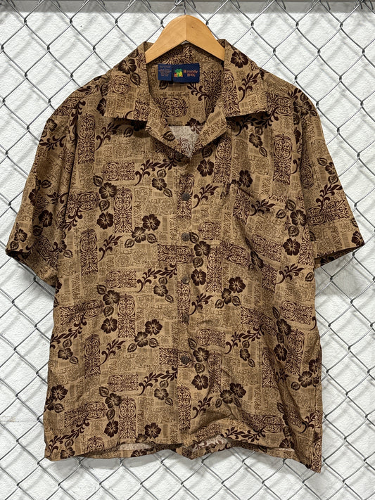 Vintage 90's Hawaiian Vacation Short Sleeve Button Up Shirt Size Large