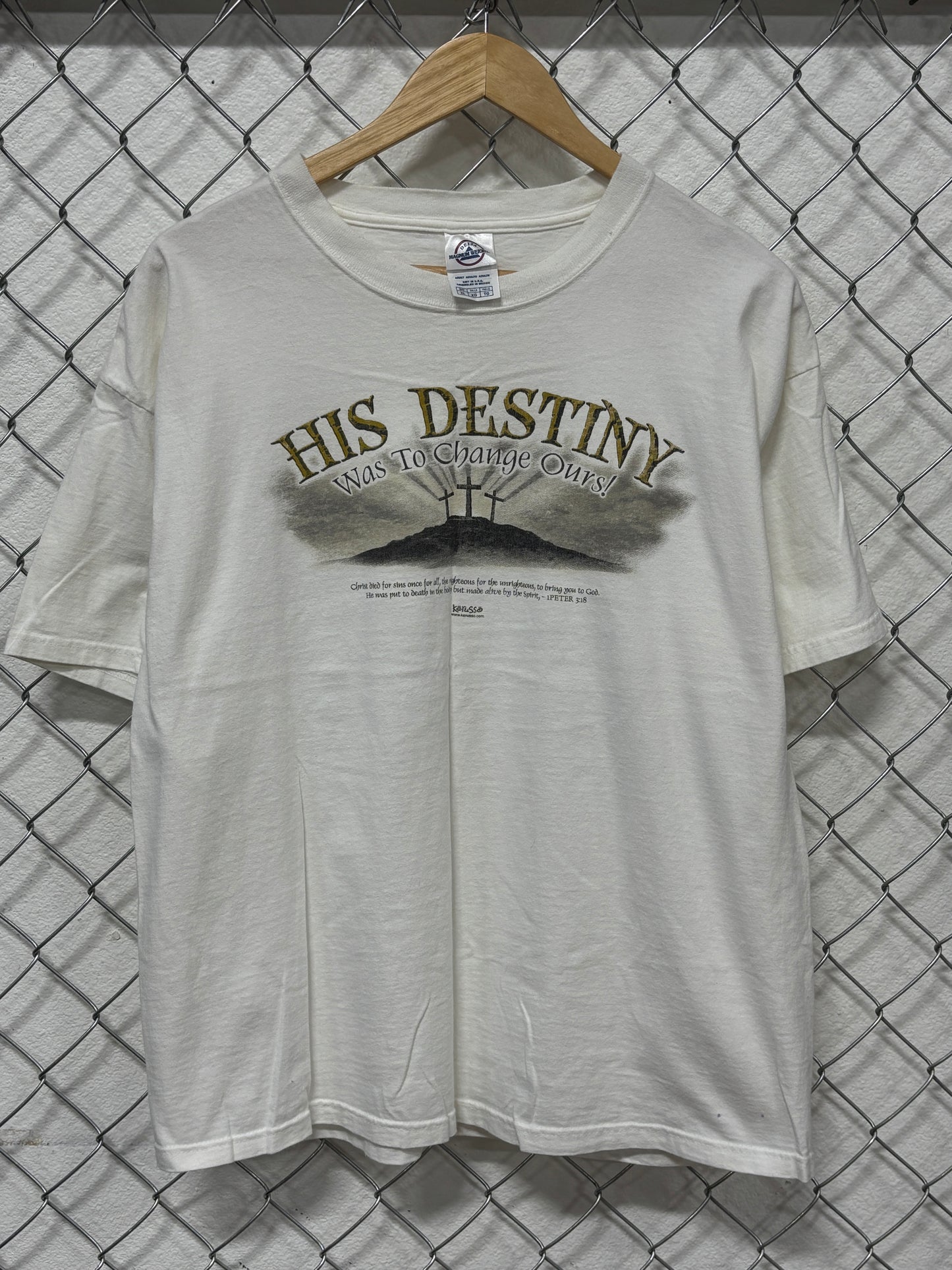 Vintage Y2K His Destiny Jesus Graphic Tee Size XL