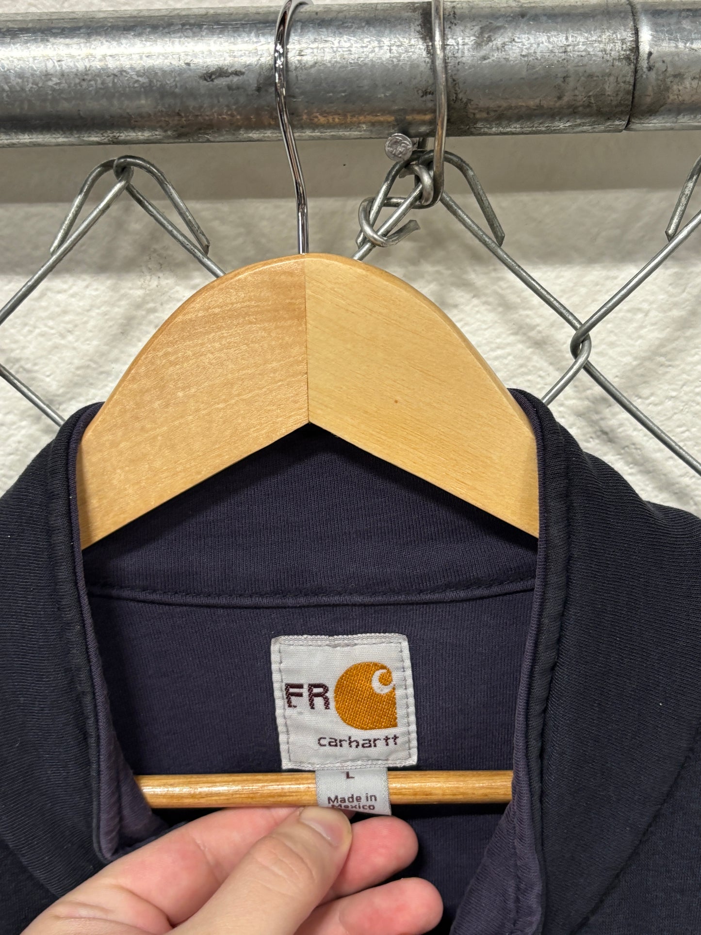 Carhartt FR Distressed Full Zip Sweater Size Large